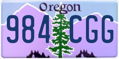 OR license plate 984CGG