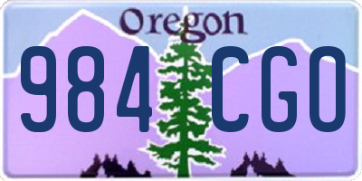 OR license plate 984CGO