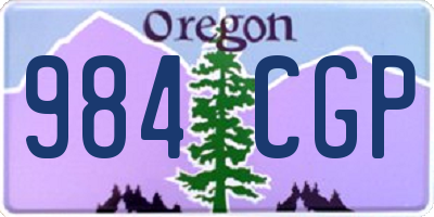 OR license plate 984CGP