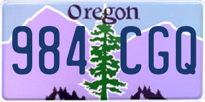 OR license plate 984CGQ
