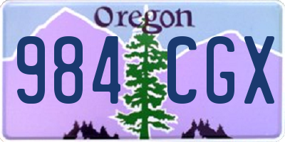 OR license plate 984CGX