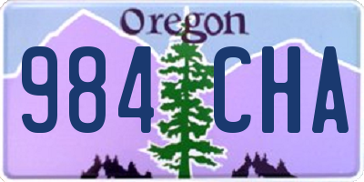 OR license plate 984CHA