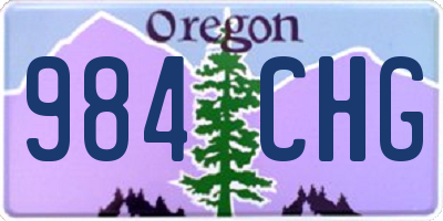 OR license plate 984CHG