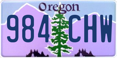 OR license plate 984CHW