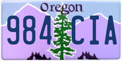 OR license plate 984CIA
