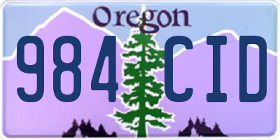 OR license plate 984CID