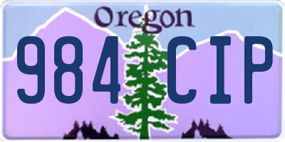OR license plate 984CIP