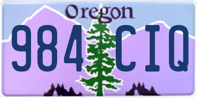 OR license plate 984CIQ