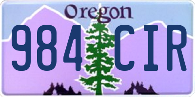 OR license plate 984CIR