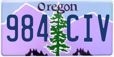 OR license plate 984CIV