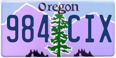 OR license plate 984CIX