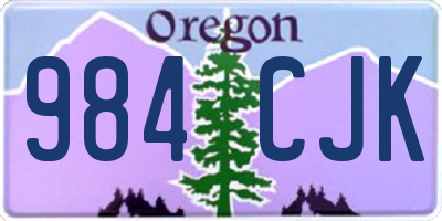 OR license plate 984CJK