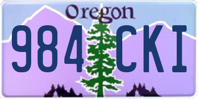 OR license plate 984CKI
