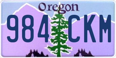 OR license plate 984CKM