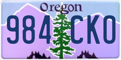 OR license plate 984CKO
