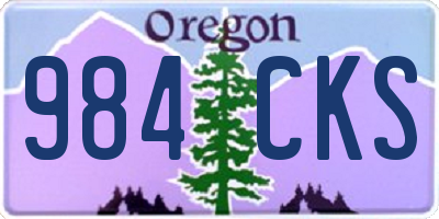 OR license plate 984CKS