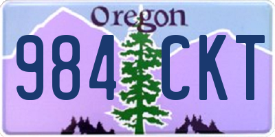 OR license plate 984CKT