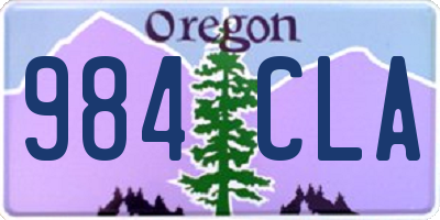 OR license plate 984CLA