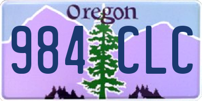OR license plate 984CLC