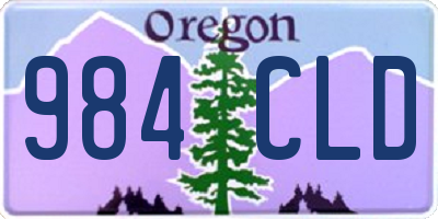 OR license plate 984CLD