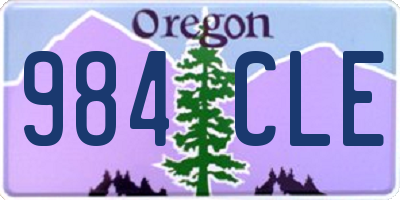 OR license plate 984CLE