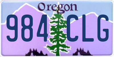 OR license plate 984CLG