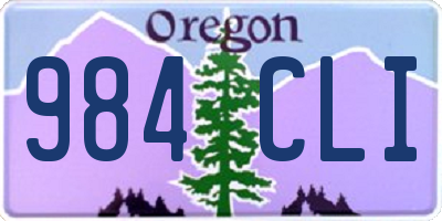 OR license plate 984CLI