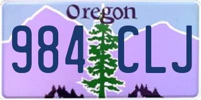 OR license plate 984CLJ