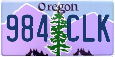 OR license plate 984CLK