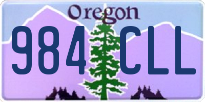 OR license plate 984CLL