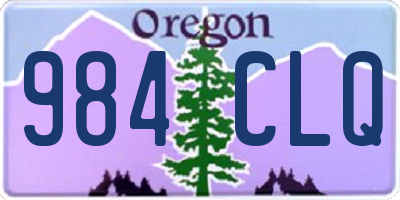 OR license plate 984CLQ