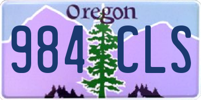 OR license plate 984CLS