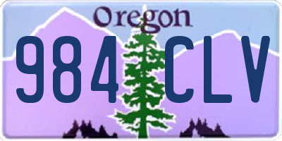 OR license plate 984CLV
