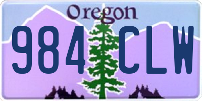 OR license plate 984CLW