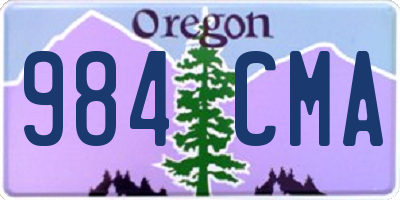 OR license plate 984CMA