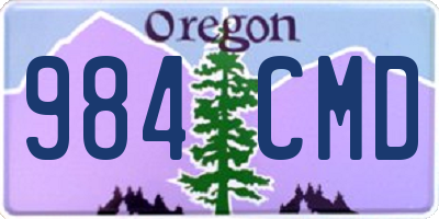 OR license plate 984CMD