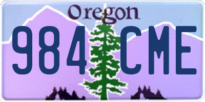 OR license plate 984CME