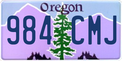 OR license plate 984CMJ