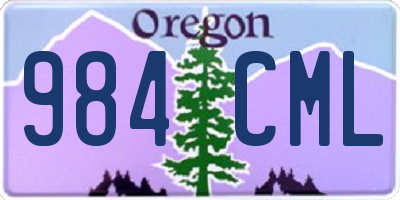 OR license plate 984CML