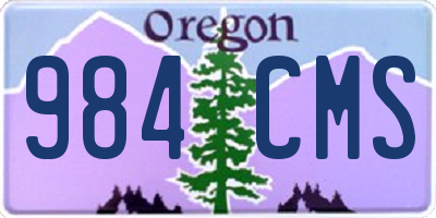 OR license plate 984CMS