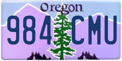 OR license plate 984CMU