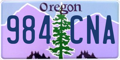 OR license plate 984CNA
