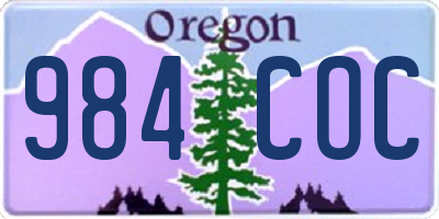 OR license plate 984COC