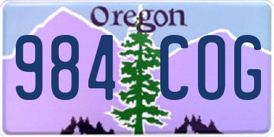 OR license plate 984COG