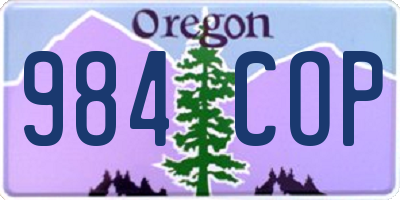 OR license plate 984COP