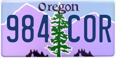 OR license plate 984COR