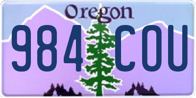 OR license plate 984COU