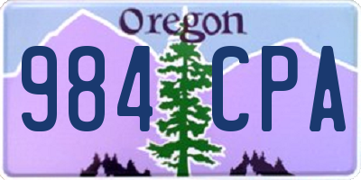 OR license plate 984CPA