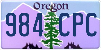OR license plate 984CPC