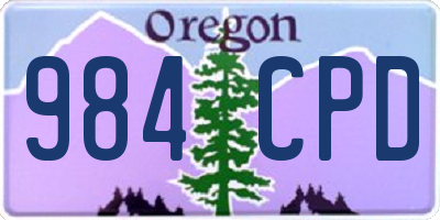 OR license plate 984CPD